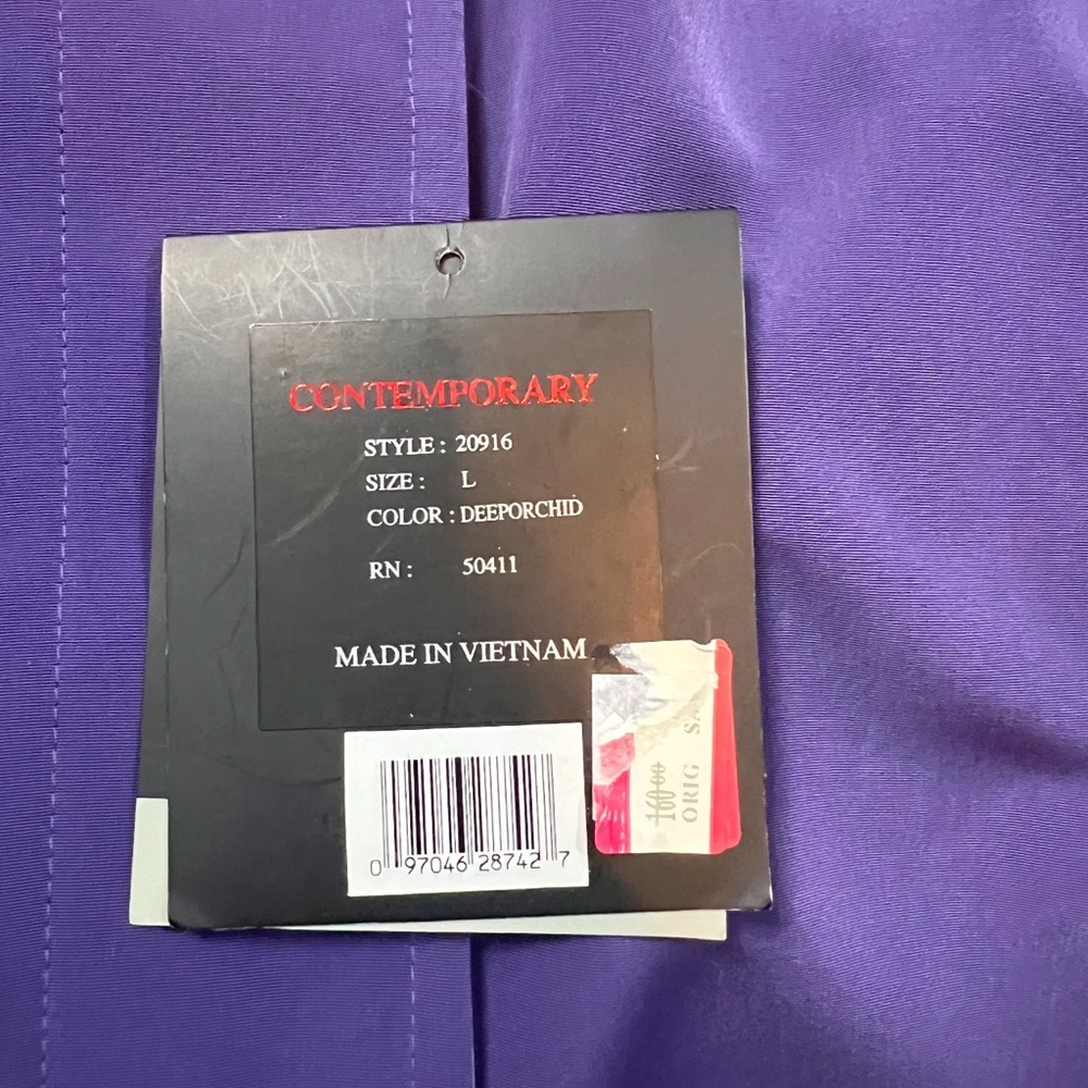 Fleet‎ Street Reversible Jacket Coat  Purple Silk Pockets Button Up Size Large - Picture 10 of 11